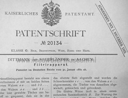 Aachener export bier patent 1882 b